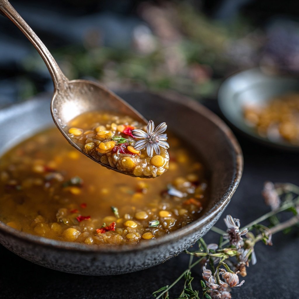 Linsensuppe mit Vanilleinfusion