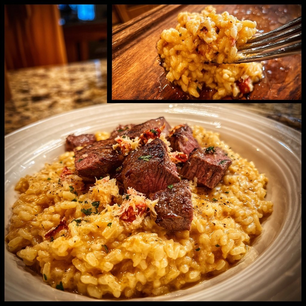 Steak und Krabben Risotto