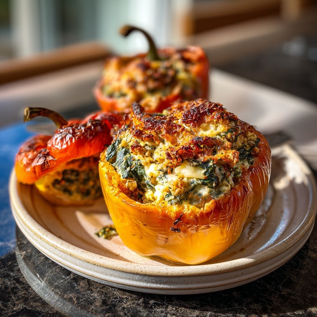 Truthahn Spinat Gefüllte Paprika