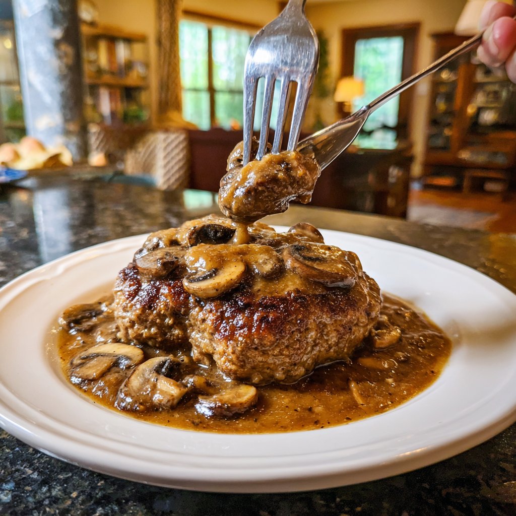 Salisbury Steak Pilz Soße Sauce