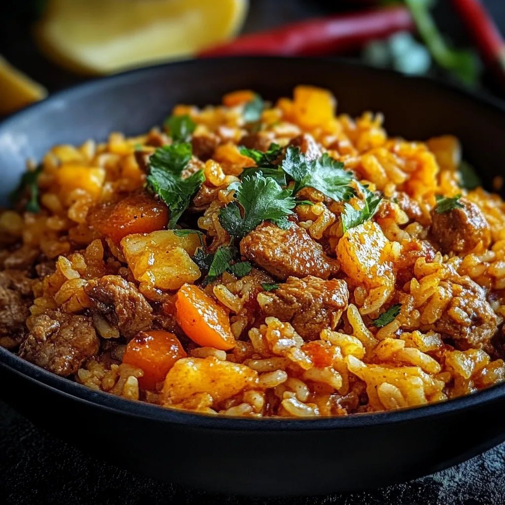 Curryreis mit Hackfleisch