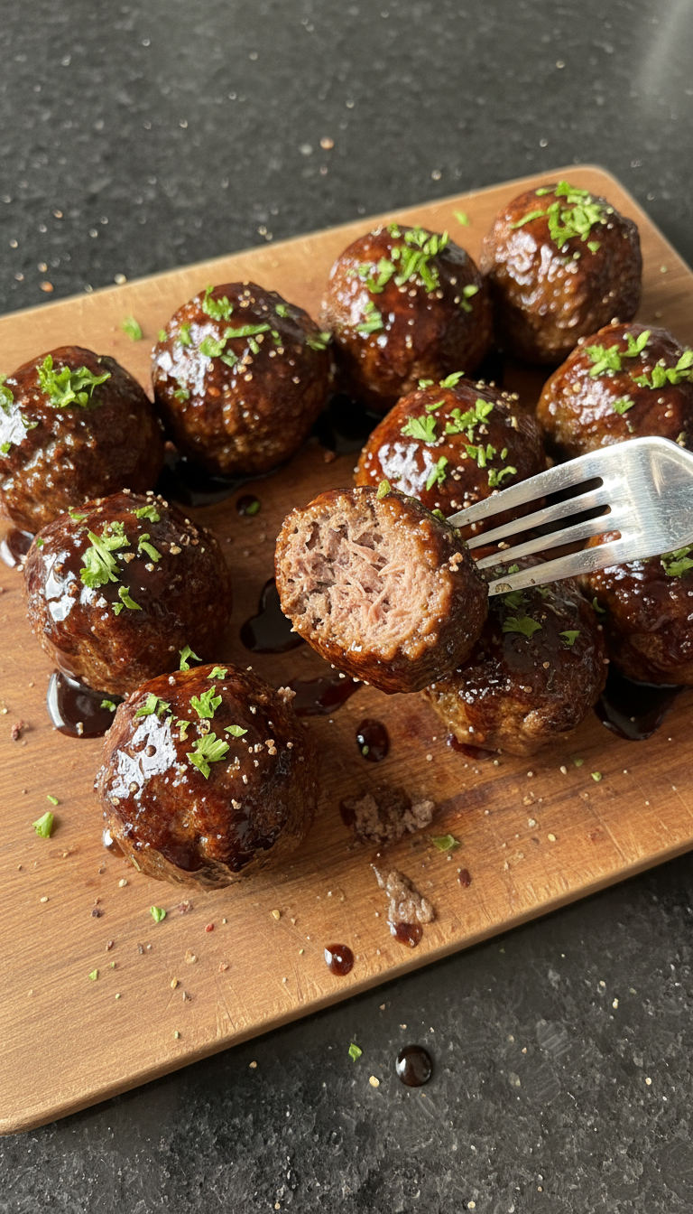 Balsamico Glasierte Rind Hackbällchen
