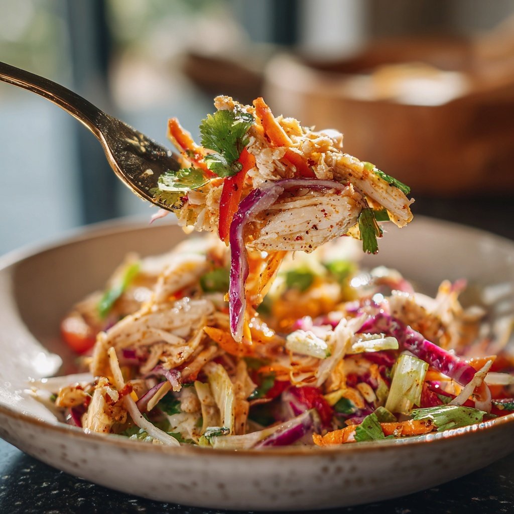 Thailändischer Hähnchen Salad mit Soße