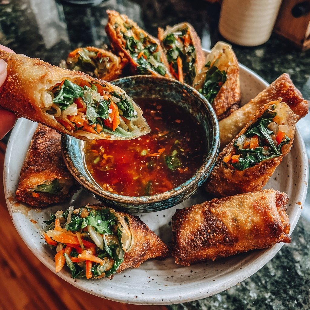 Gemüse-Frühlingsrollen mit Dip-Sauce