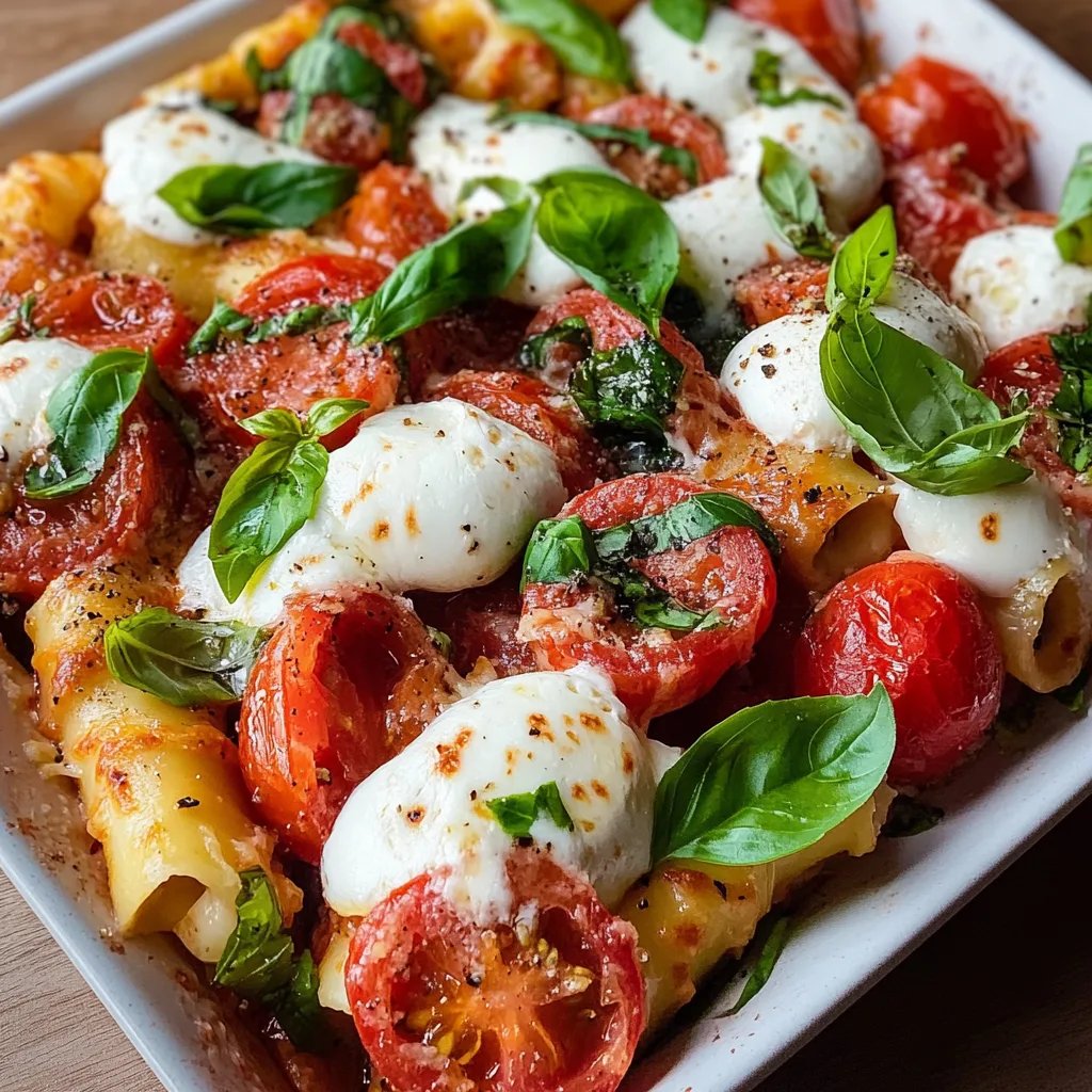Nudelauflauf mit Tomaten und Mozzarella