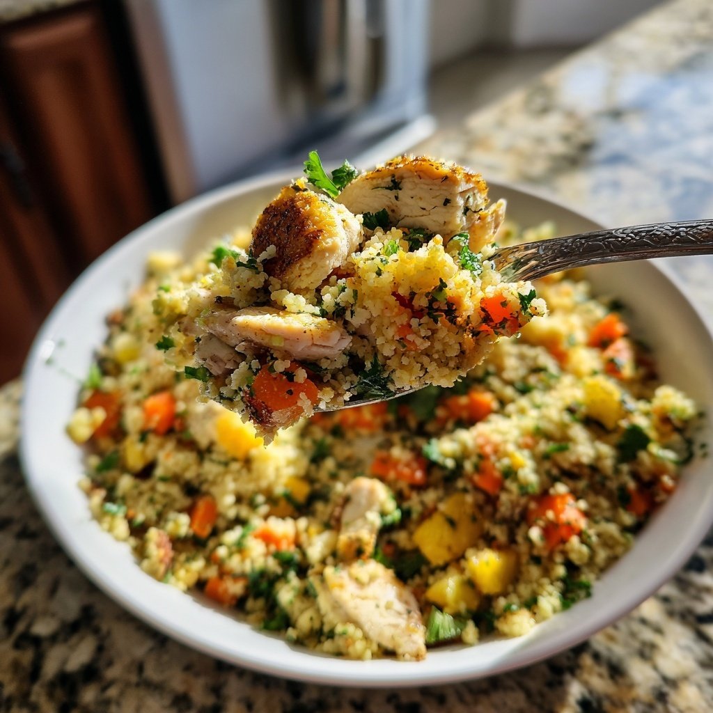 Frühlingser Kräuter-Couscous mit Hühnchen