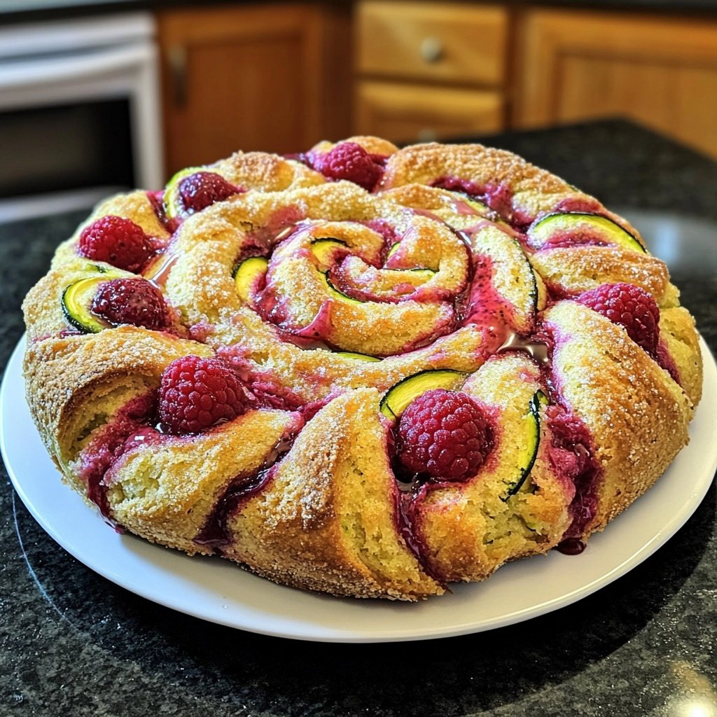 Zucchini Himbeer Wirbel Brot