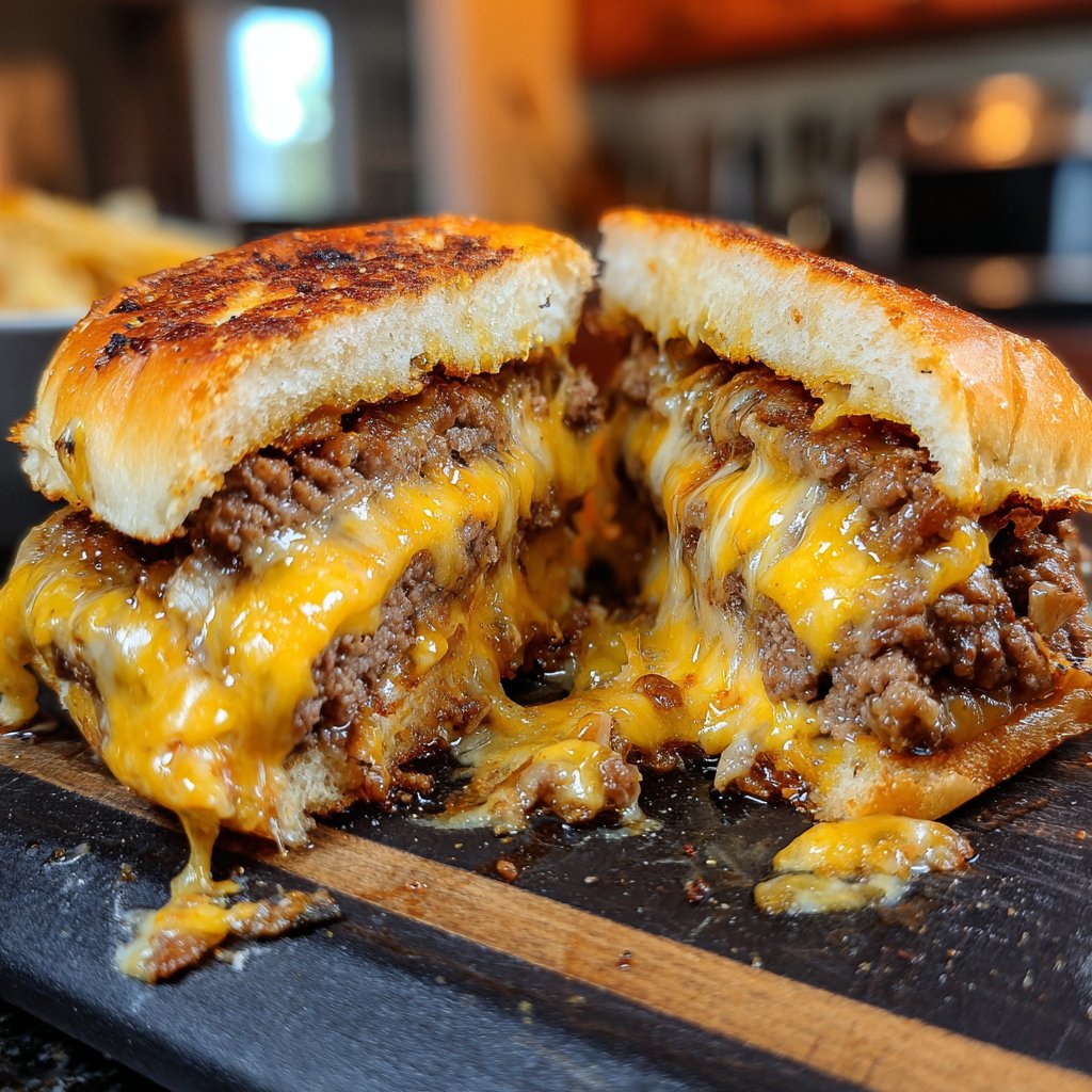 Saftige Lucy Burger Käse gefüllt