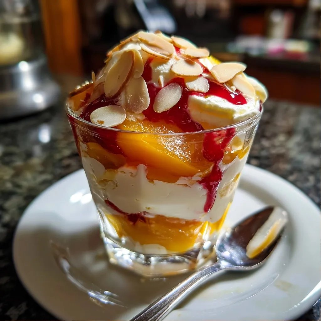 Pfirsich-Melba Dessert