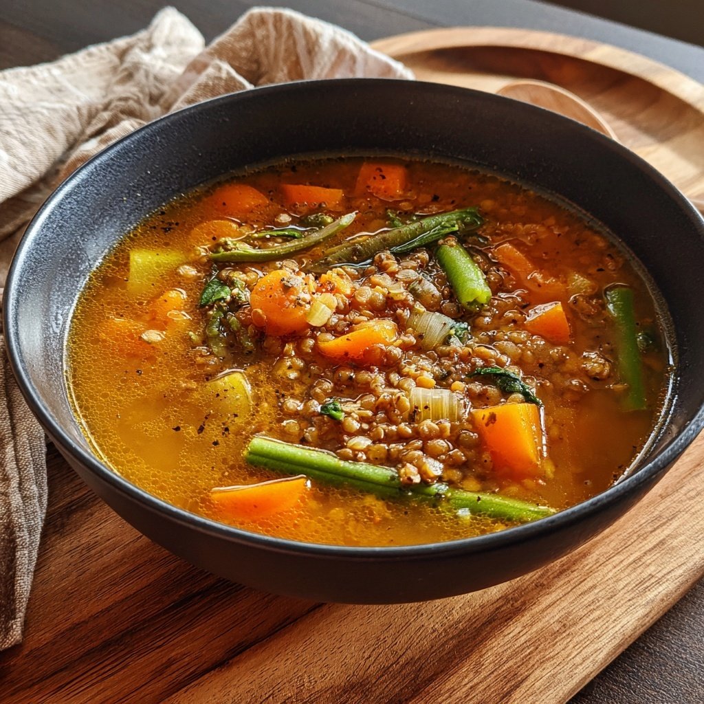 Linsen Gemüse Suppe Bowl