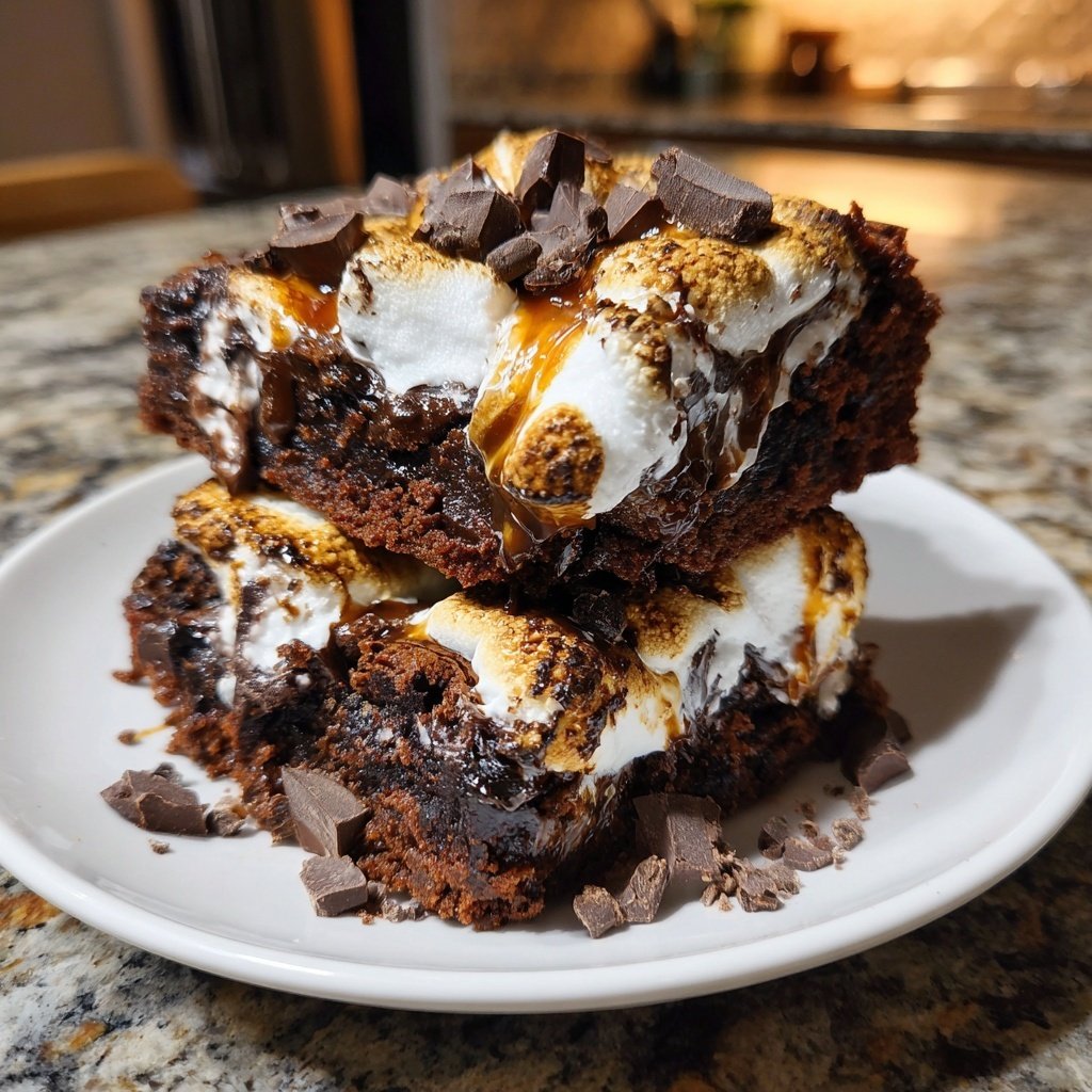 Sauerteig Abfall Brownies mit Marshmallow