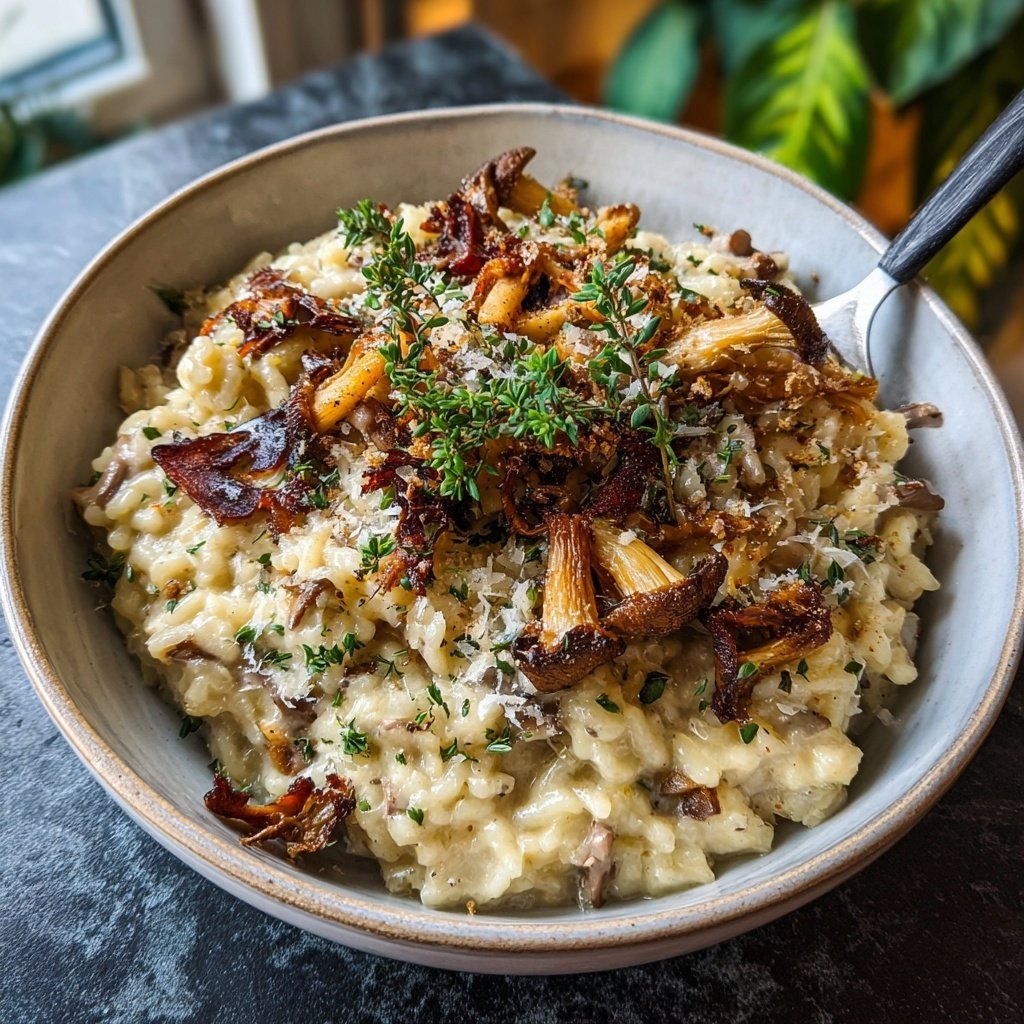 Pastinaken Risotto mit Pilzen