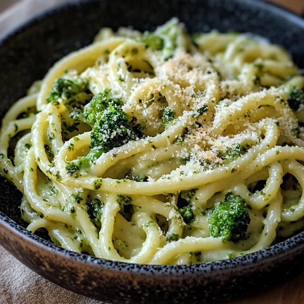 Brokkoli-Nudeln mit Parmesansoße