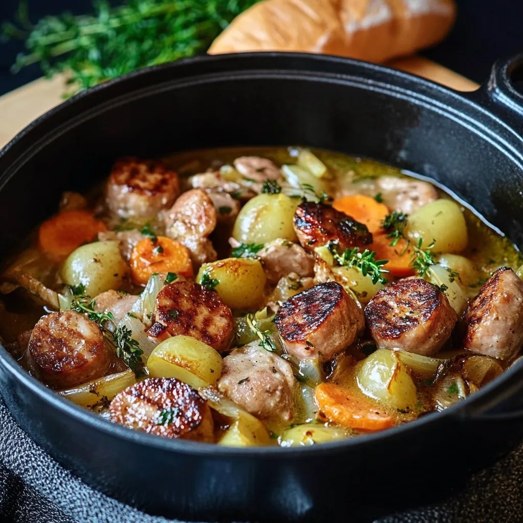 Bunter Wintereintopf mit Mettwurst