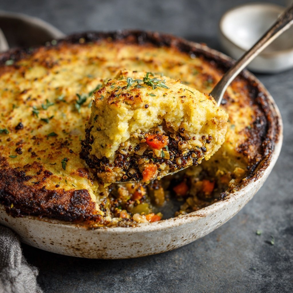 Herzhafte Quinoa-gefüllte Hirtenpastete