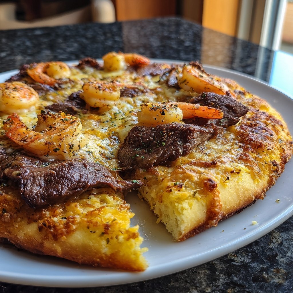 Surf and Turf Fladenbrotpizza