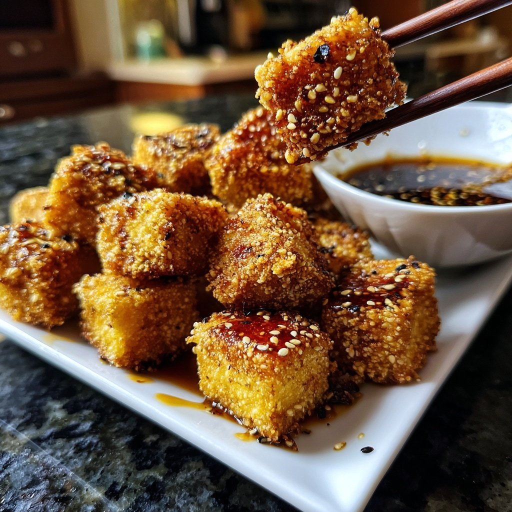 Knuspriger Tofu Mit Sesam