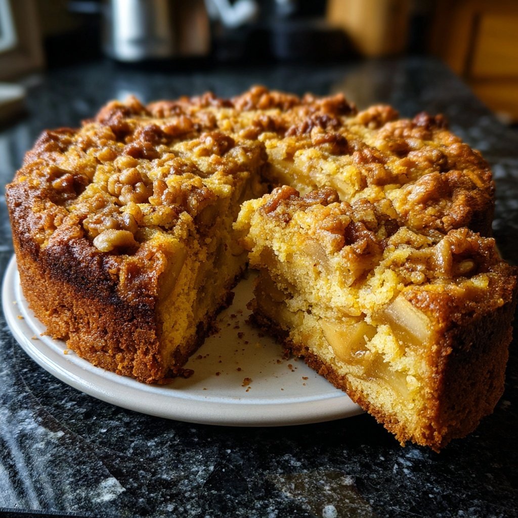 Apfel Nuss Kuchen warm