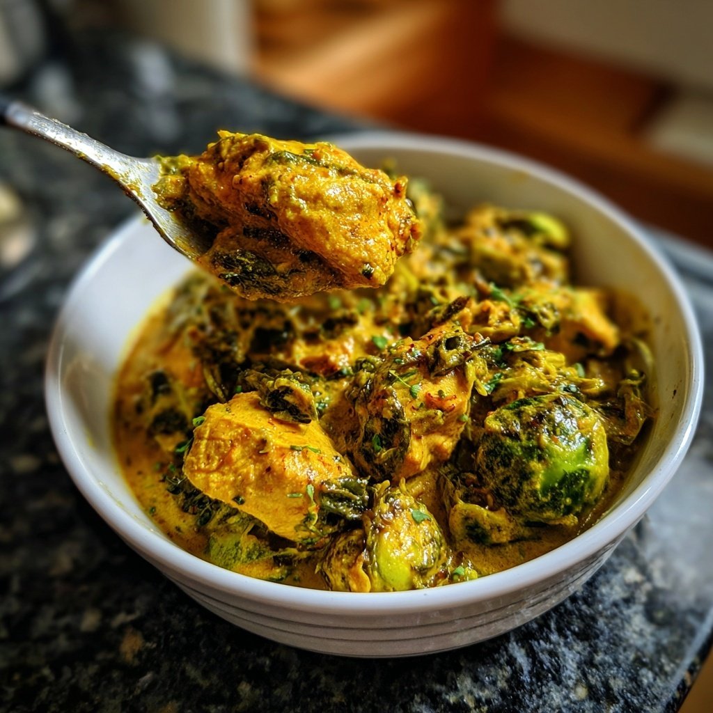 Rosenkohl Curry mit Huhn