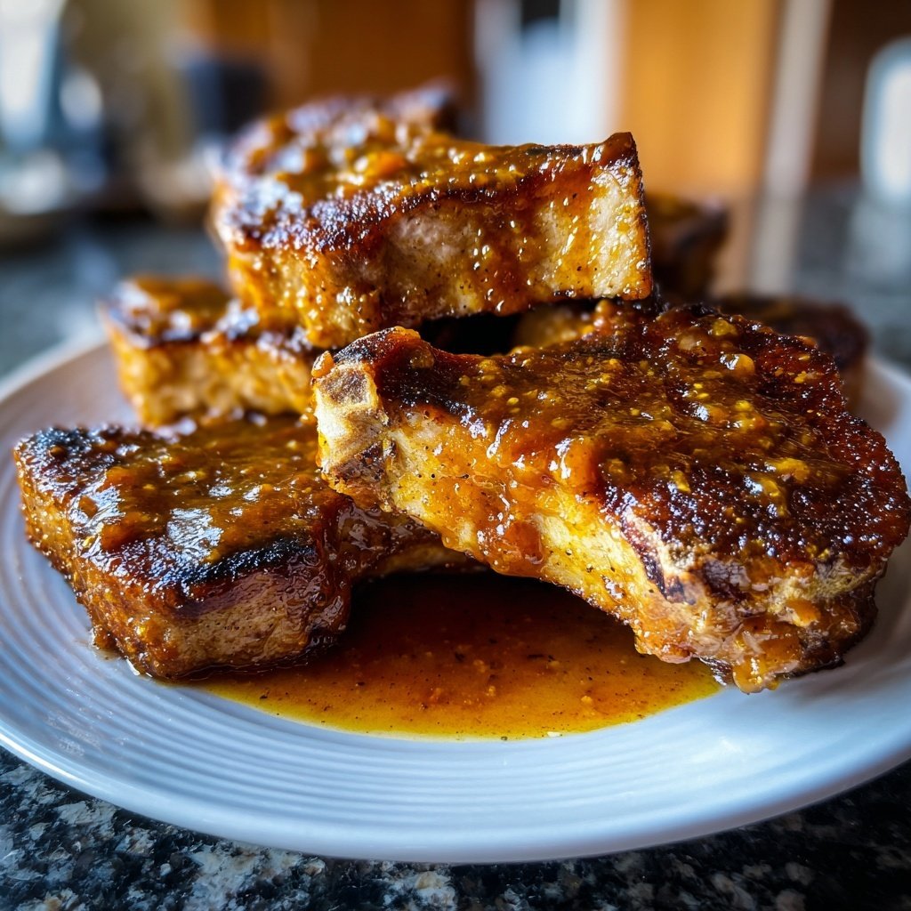 Gebratene Schweinekotelett Apfelsauce Sauce