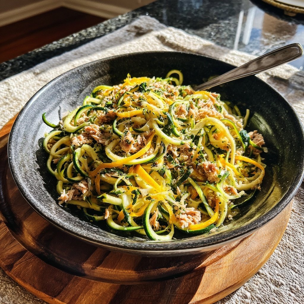 Zitronen-Zucchini-Nudeln mit Pute