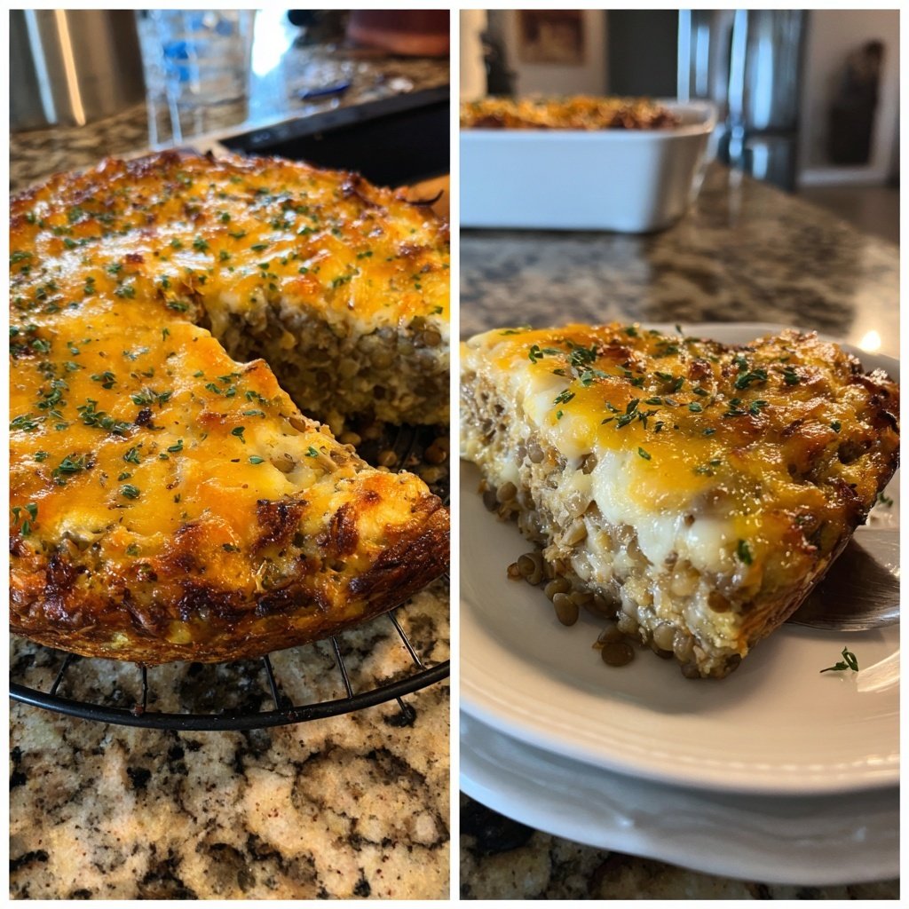 Herzhafter Linsen Reis Auflauf