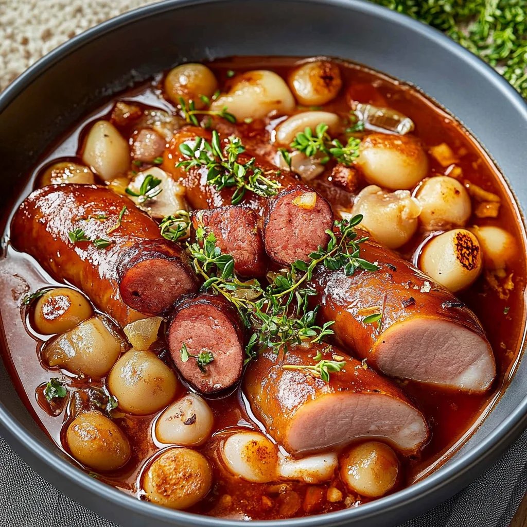 Weiße Bohneneintopf mit Würstchen: Ein Unglaubliches Ultimatives Rezept für 4 Personen