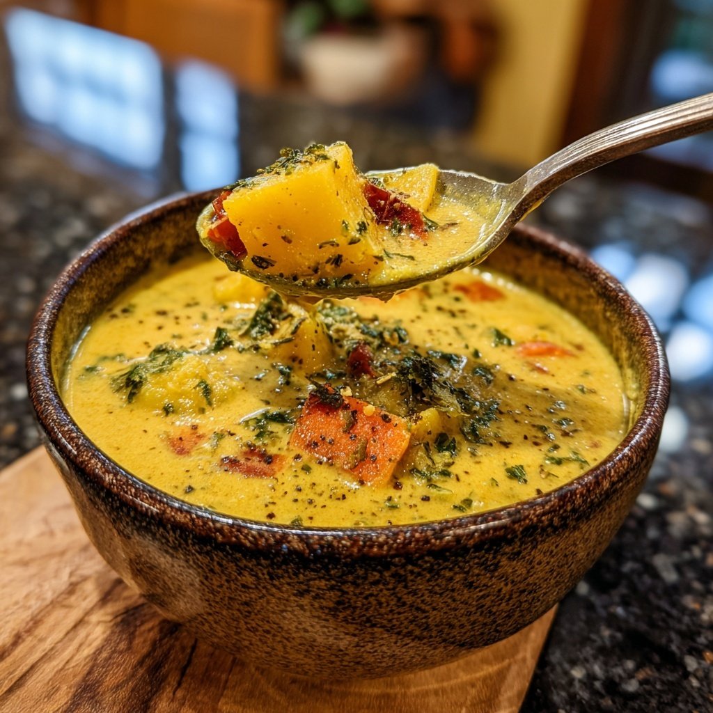 Steckrüben Kokos Curry Suppe