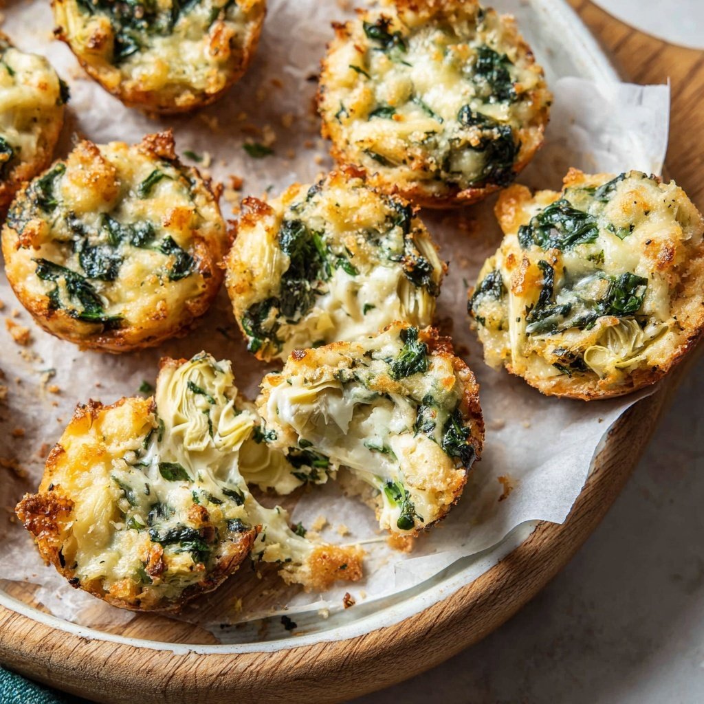 Spinat Artischocken Dip Häppchen