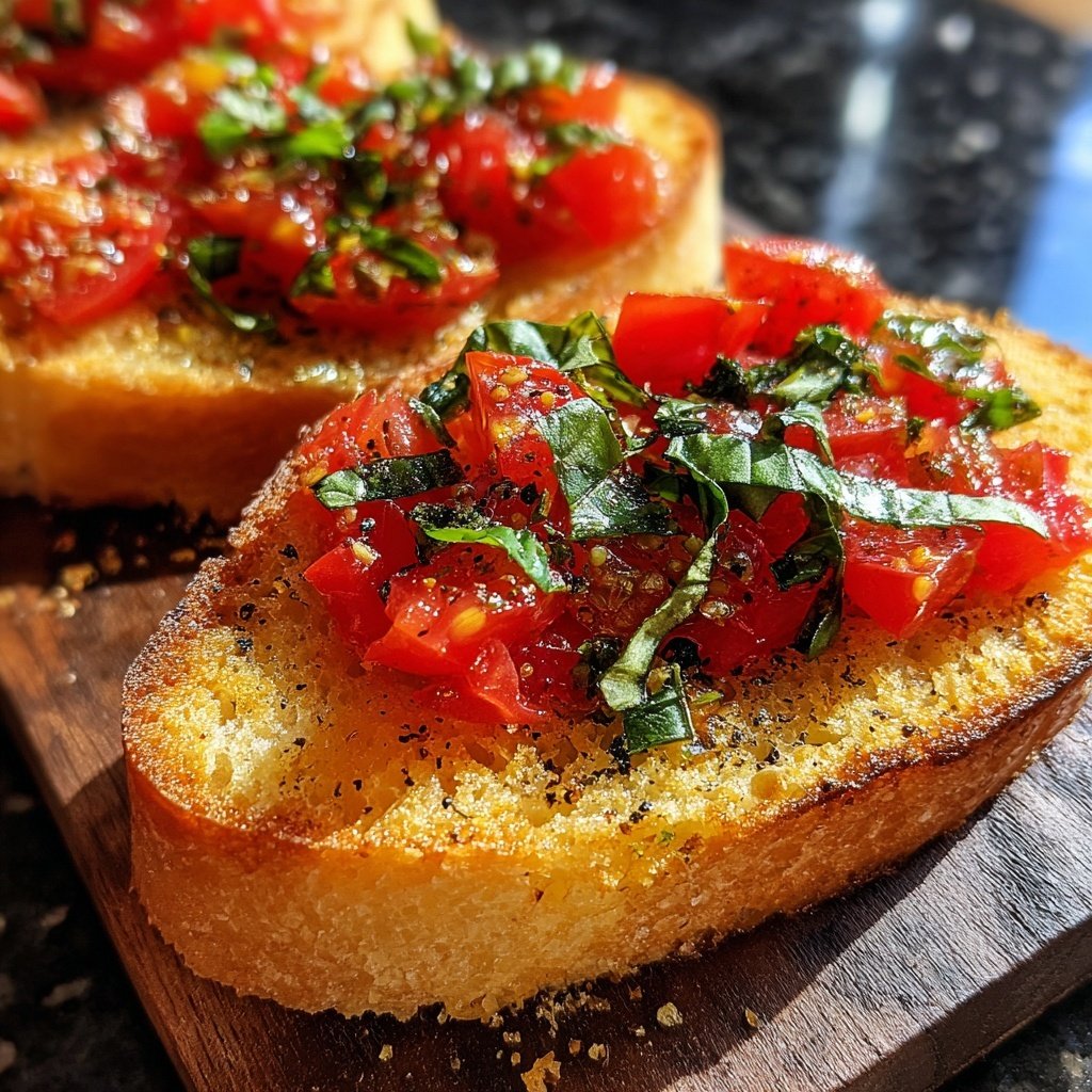 Bruschetta mit Tomaten und Basilikum