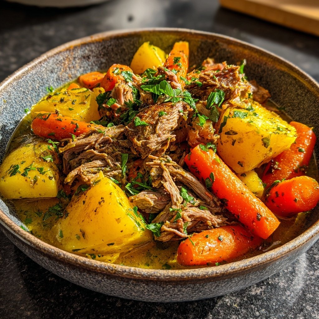 Einfaches Rindfleisch Eintopf Wurzelgemüse