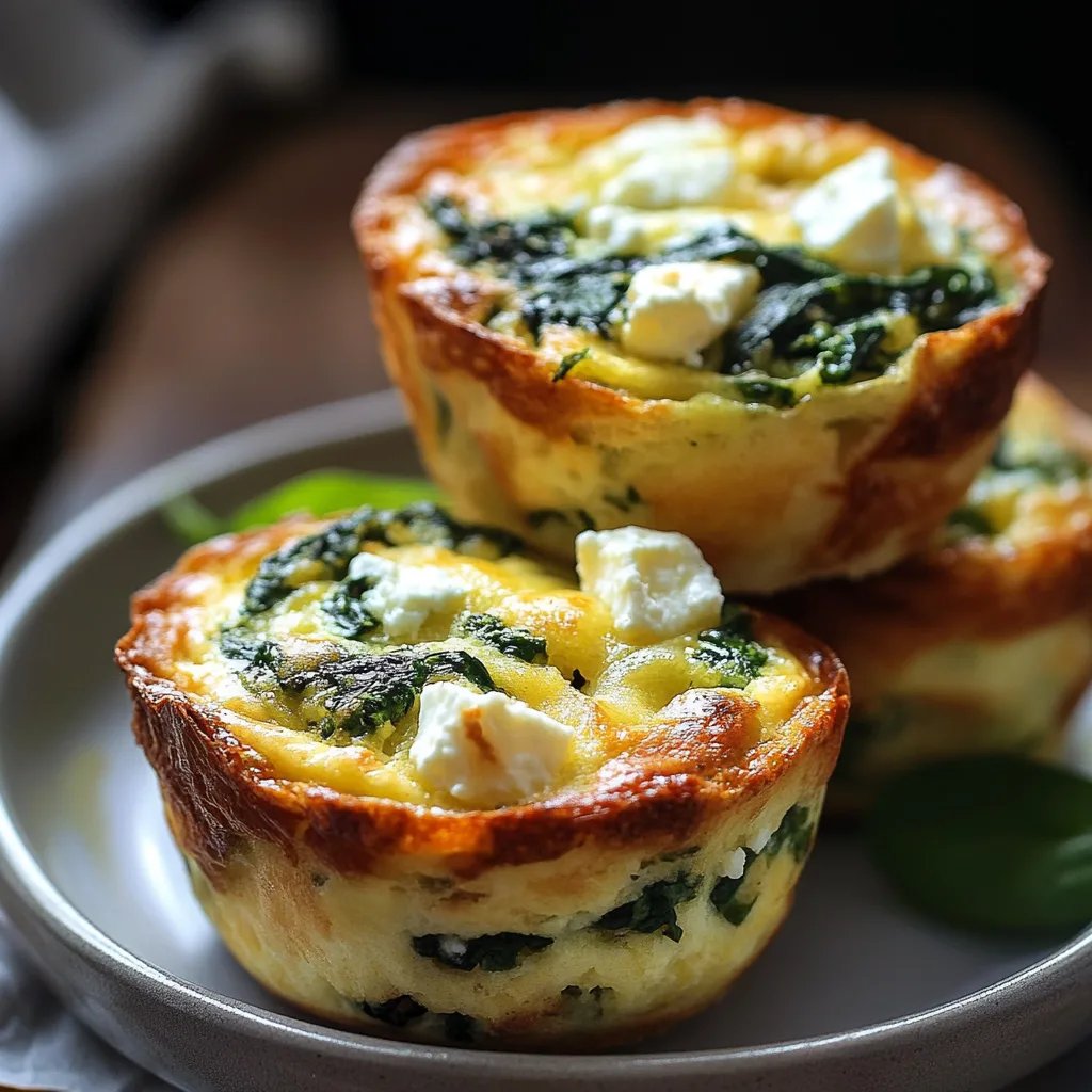 Eiermuffins mit Spinat und Feta