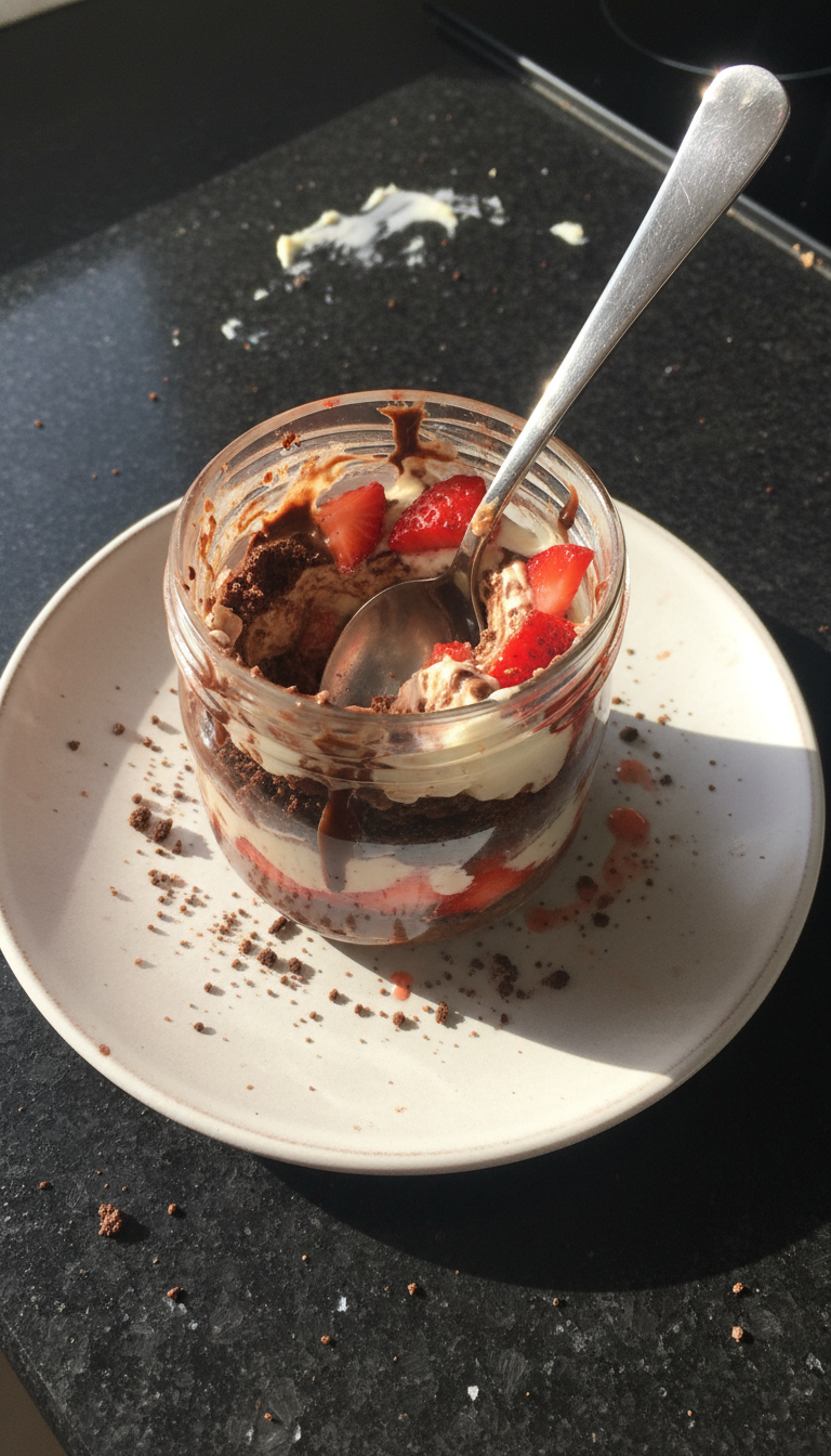 Schoko Erdbeer Käsekuchen Becher​