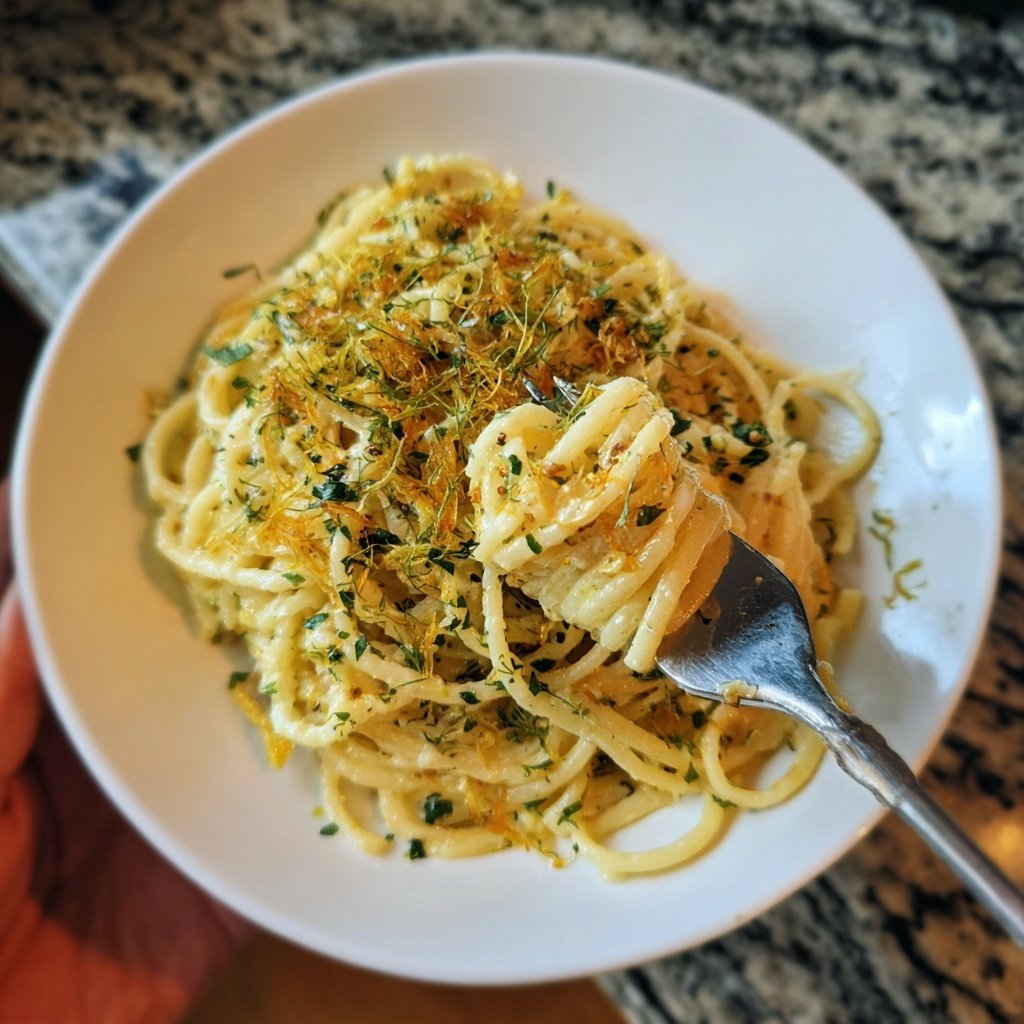 Gerösteter Fenchel Pasta Zitronenzeste