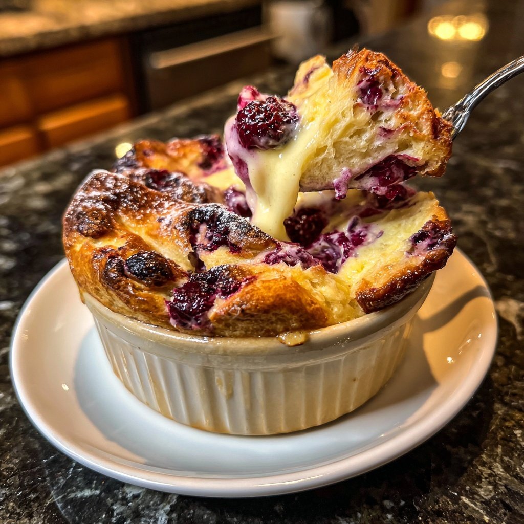 Warmer Beeren-Brioche-Auflauf