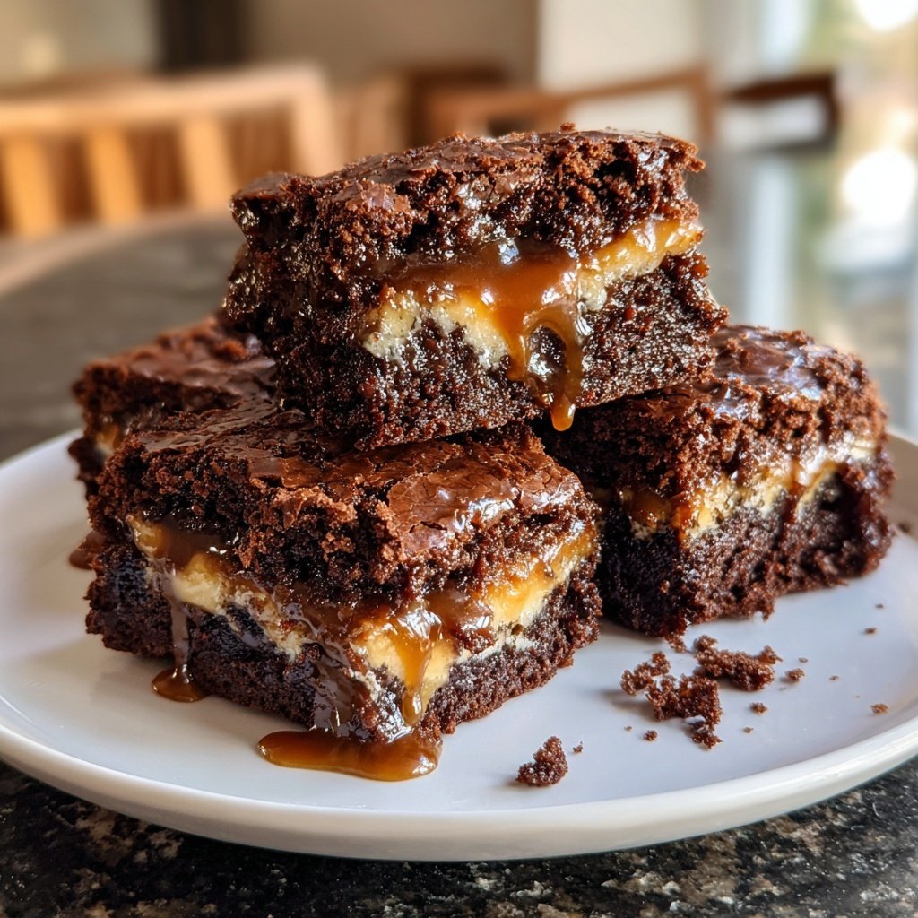 Karamell Topfen Brownies