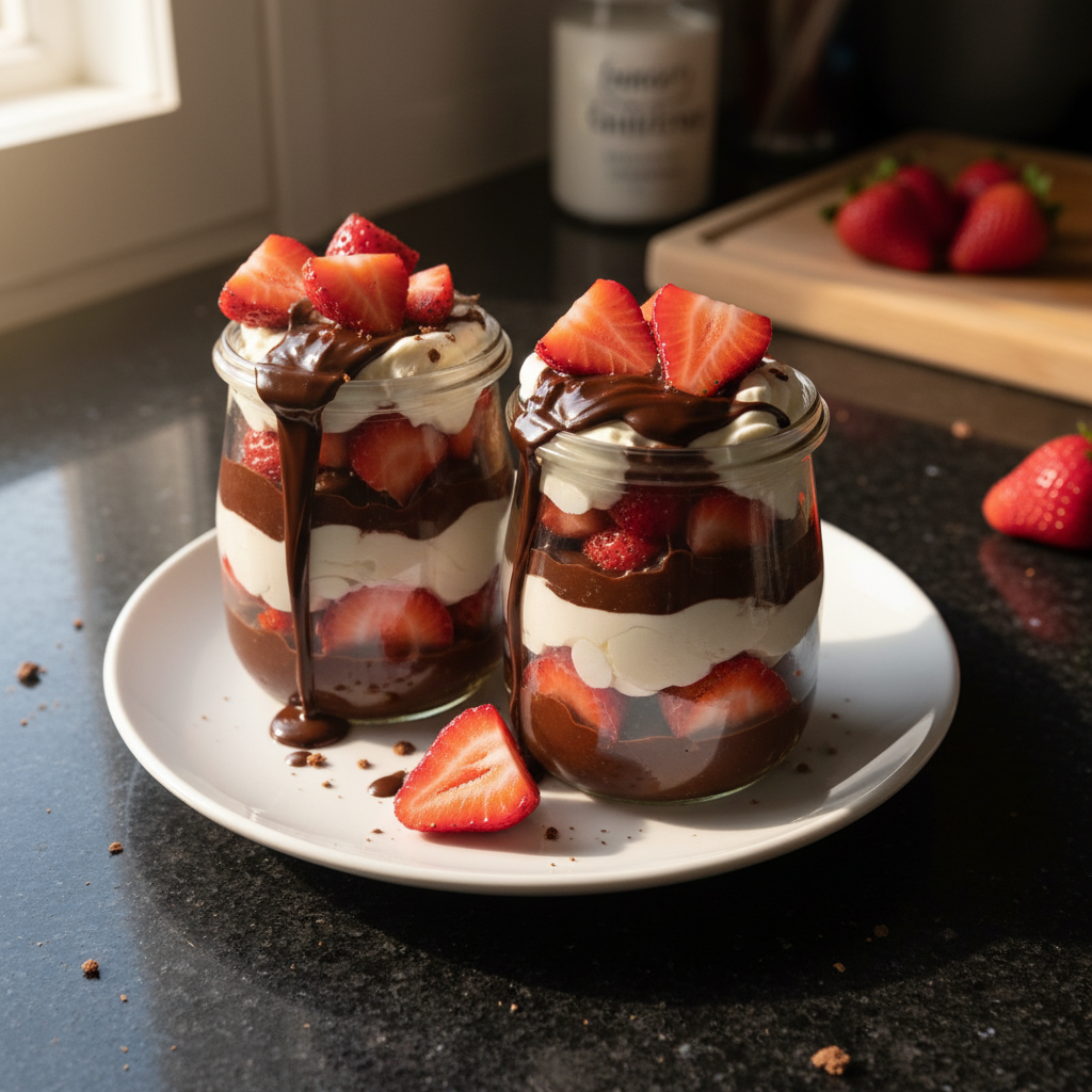 Schokoladen Erdbeer Parfaits