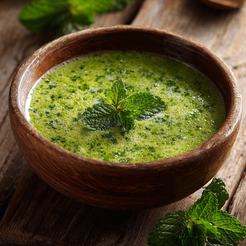 Erbsen Minz Suppe für Frühlingsabende