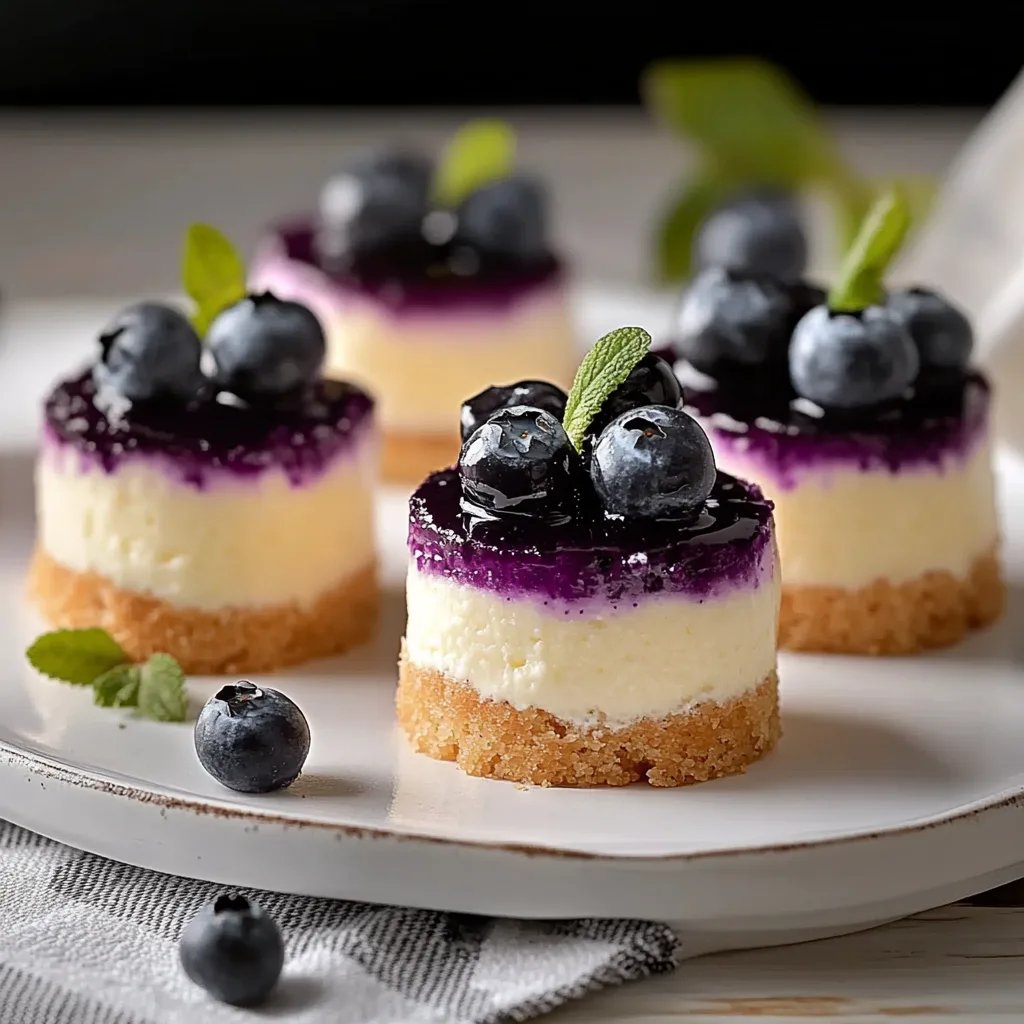 Mini Lemon Blueberry Cheesecakes