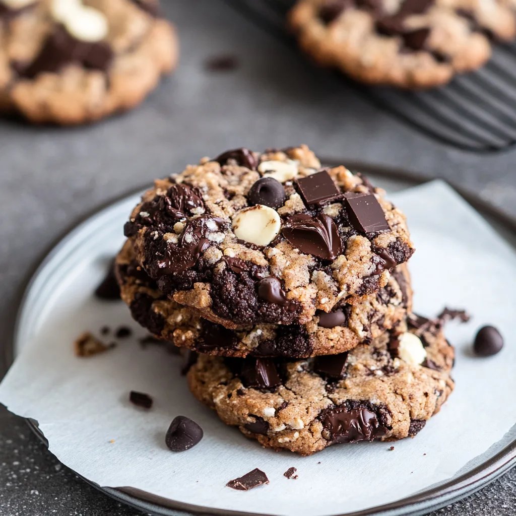 Blitzschnelle Schoko-Hafer Cookies ohne Mehl (glutenfrei & vegan)