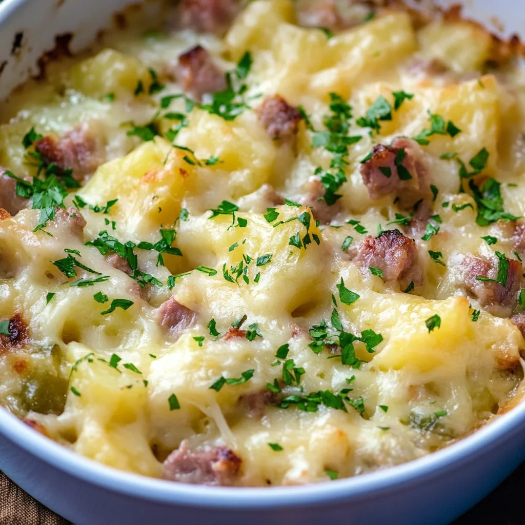 Auflauf mit Kartoffeln, Kohlrabi und Hackfleisch