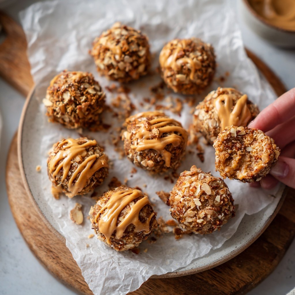 Erdnussbutter Mandel Energiekugeln