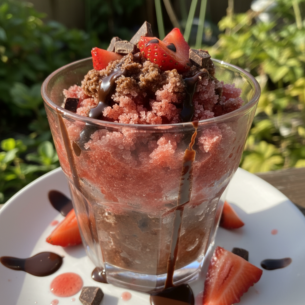 Schokoladen Erdbeer Granita